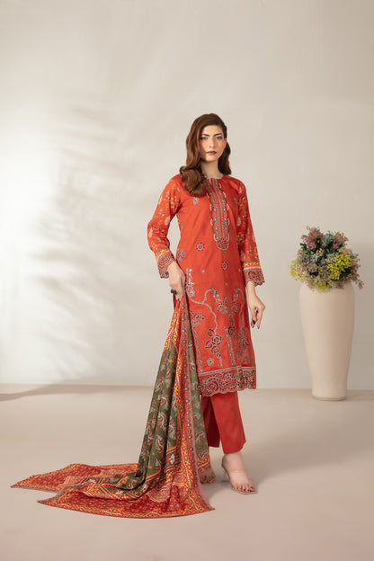 Mamora 3Pcs Unstitched Emb Printed Lawn [D-3751]