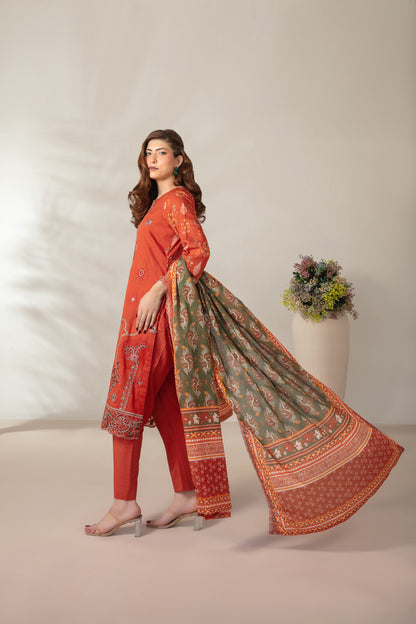Mamora 3Pcs Unstitched Emb Printed Lawn [D-3751]