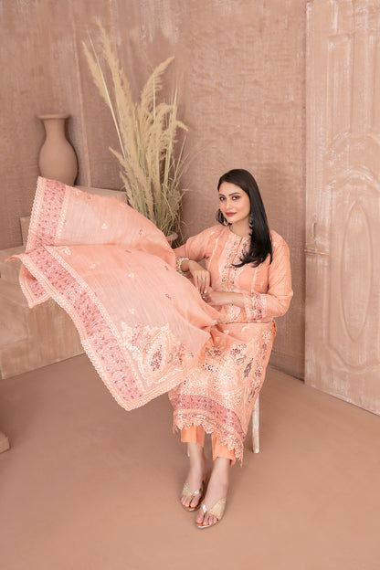 SAFAQ 3pcs Un-Stitched Emb Munar Khadi [D-5049]