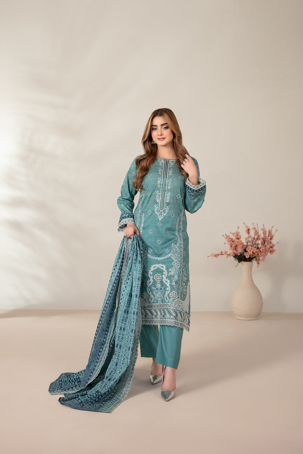 Mamora 3Pcs Unstitched Emb Printed Lawn [D-3754]
