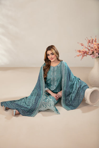 Mamora 3Pcs Unstitched Emb Printed Lawn [D-3754]