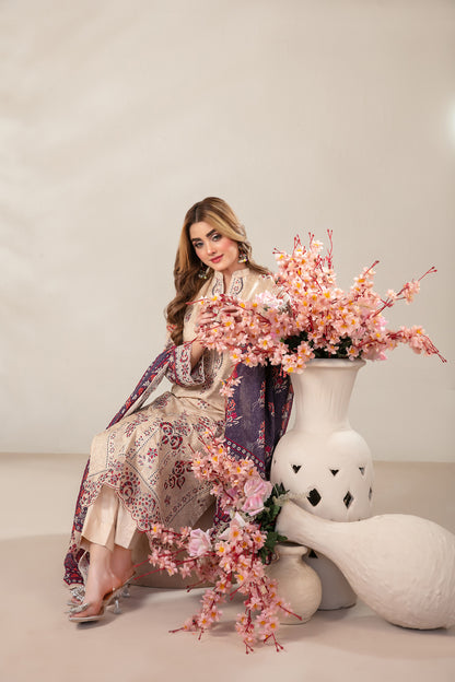 Mamora 3Pcs Unstitched Emb Printed Lawn [D-3752]
