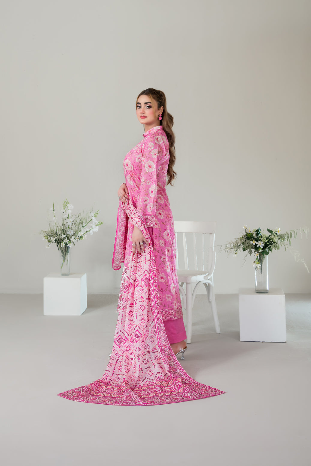 SILOHA 3pcs Un-Stitched Emb Printed Lawn [D-4163]