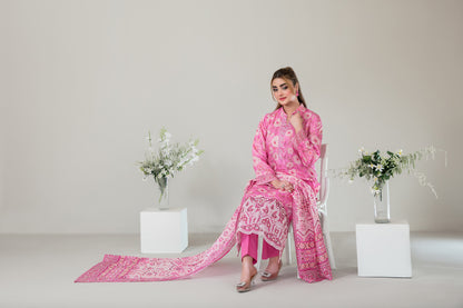 SILOHA 3pcs Un-Stitched Emb Printed Lawn [D-4163]