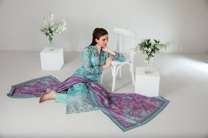 SILOHA 3pcs Un-Stitched Emb Printed Lawn [D-4165]