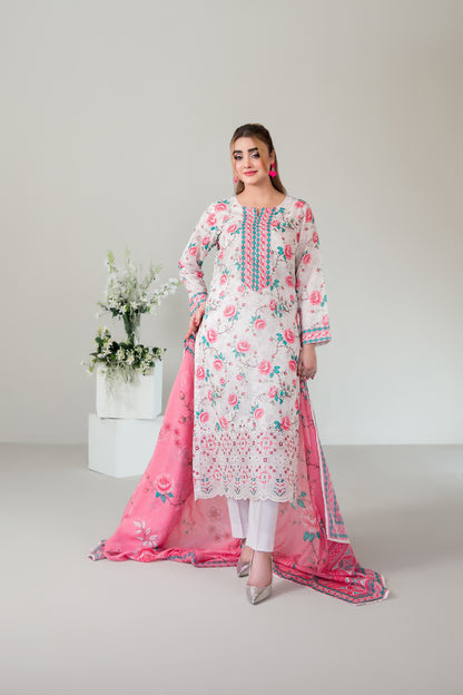 SILOHA 3pcs Un-Stitched Emb Printed Lawn [D-4158]