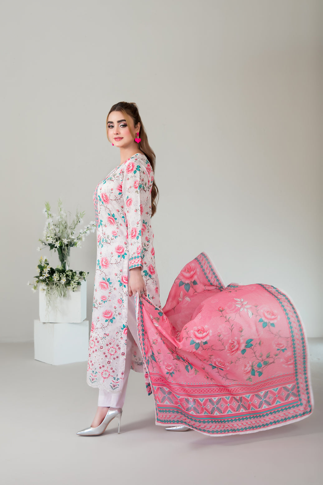 SILOHA 3pcs Un-Stitched Emb Printed Lawn [D-4158]