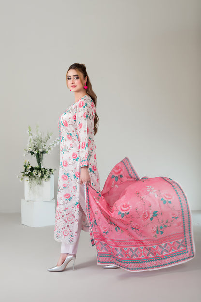 SILOHA 3pcs Un-Stitched Emb Printed Lawn [D-4158]