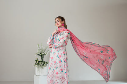 SILOHA 3pcs Un-Stitched Emb Printed Lawn [D-4158]