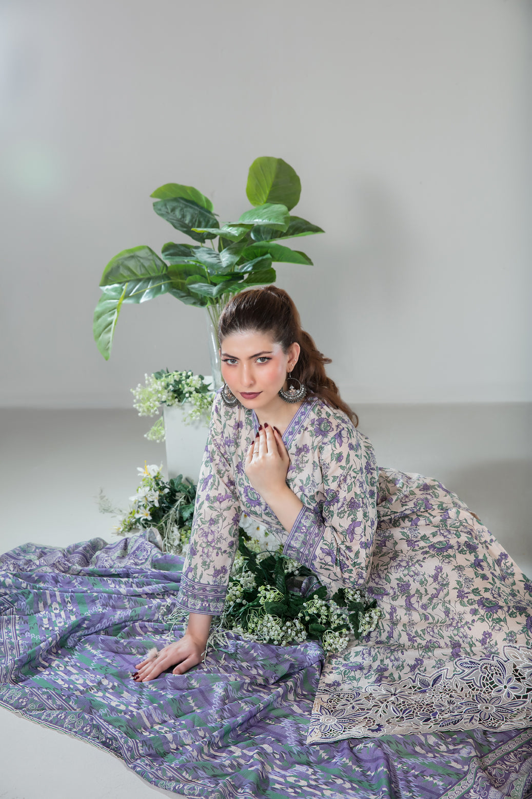 SILOHA 3pcs Un-Stitched Emb Printed Lawn [D-4157]