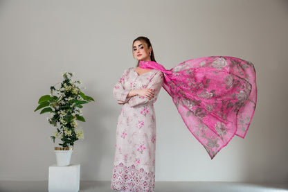 SILOHA 3pcs Un-Stitched Emb Printed Lawn [D-4160]