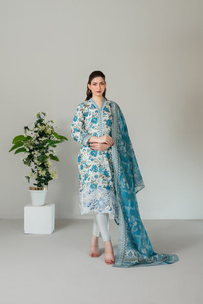 SILOHA 3pcs Un-Stitched Emb Printed Lawn [D-4156]