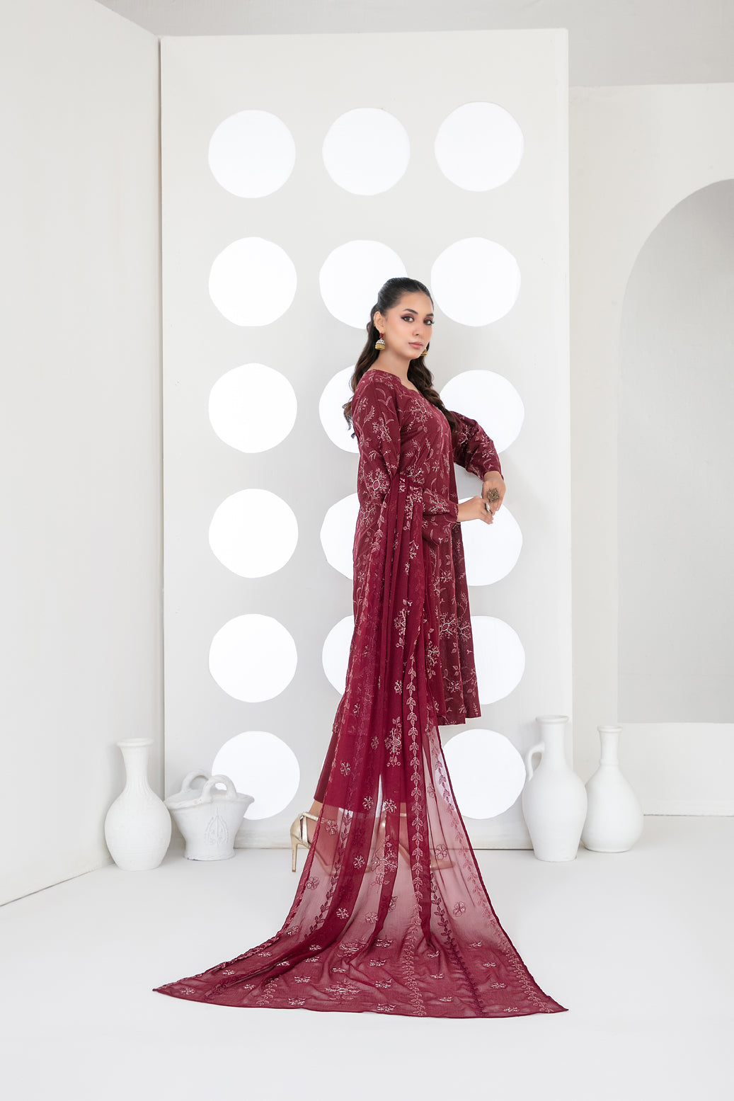 SAMIRA 3pcs Un-Stitched Emb Karrandi [D-5628]