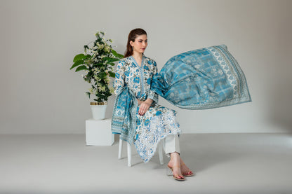 SILOHA 3pcs Un-Stitched Emb Printed Lawn [D-4156]