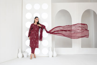 SAMIRA 3pcs Un-Stitched Emb Karrandi [D-5628]
