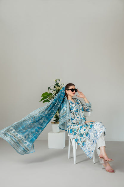SILOHA 3pcs Un-Stitched Emb Printed Lawn [D-4156]