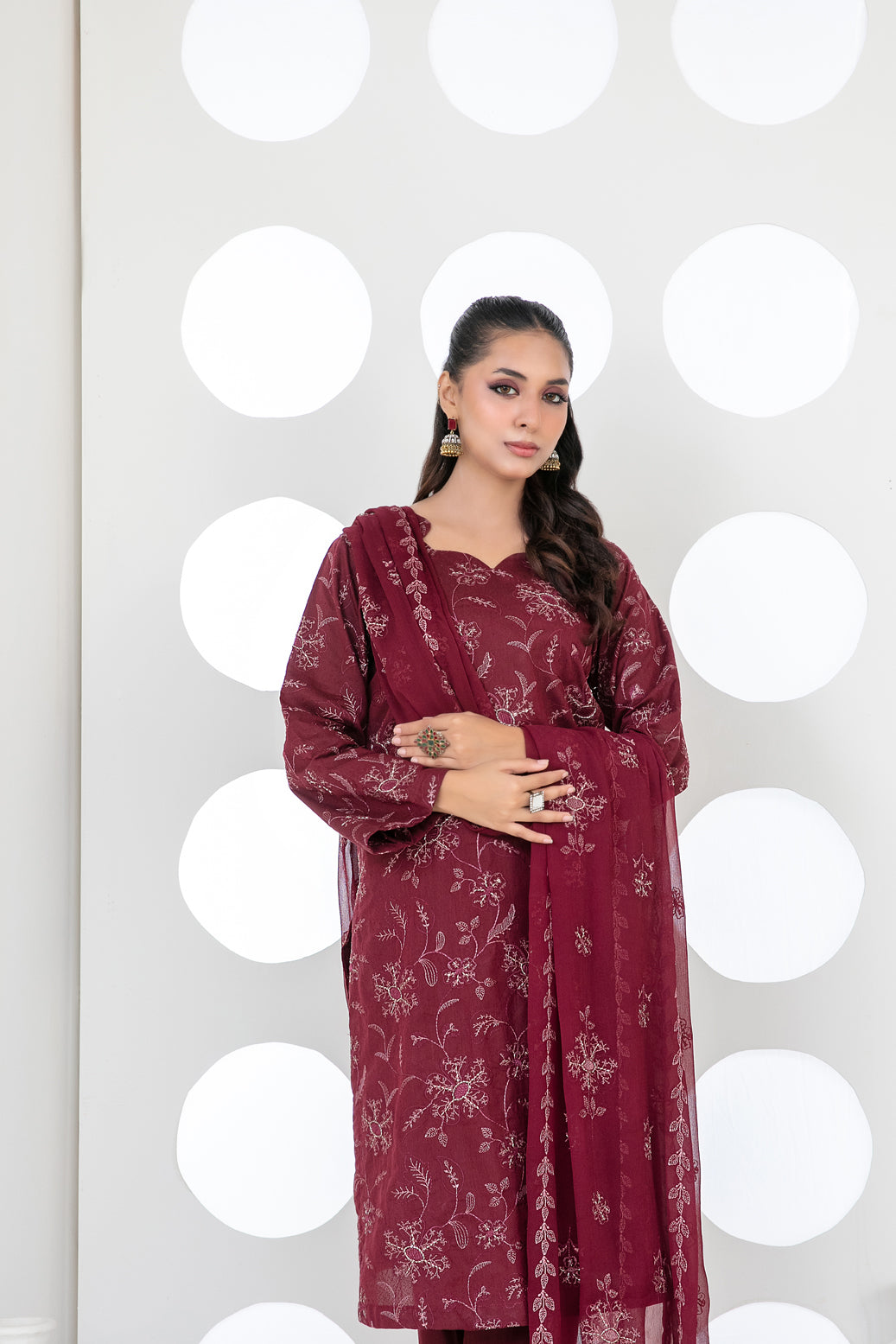 SAMIRA 3pcs Un-Stitched Emb Karrandi [D-5628]