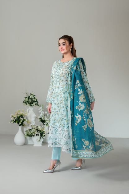 SILOHA 3pcs Un-Stitched Emb Printed Lawn [D-4159]