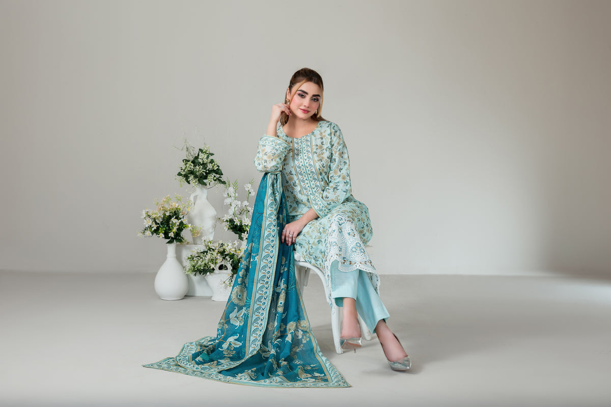 SILOHA 3pcs Un-Stitched Emb Printed Lawn [D-4159]
