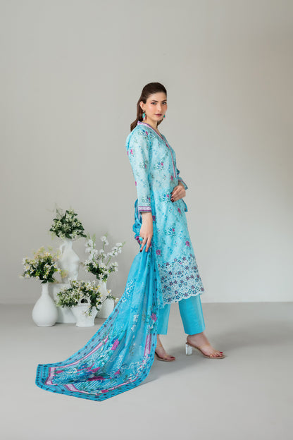 SILOHA 3pcs Un-Stitched Emb Printed Lawn [D-4161]