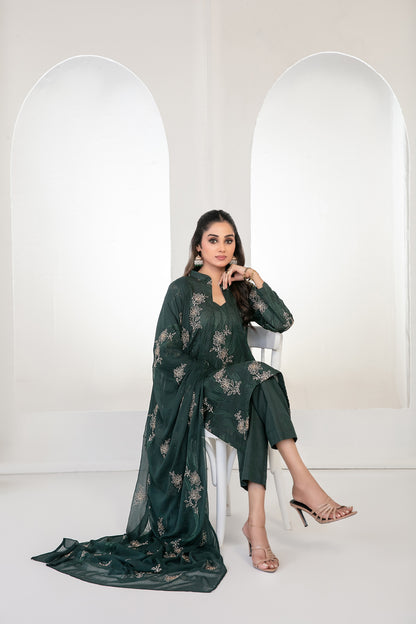 SAMIRA 3pcs Un-Stitched Emb Karrandi [D-5622]