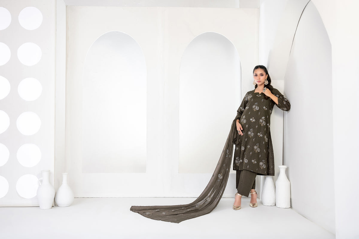 SAMIRA 3pcs Un-Stitched Emb Karrandi [D-5624]