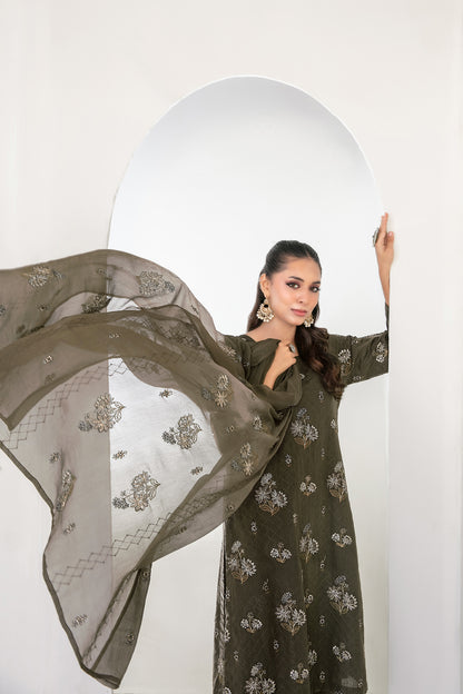 SAMIRA 3pcs Un-Stitched Emb Karrandi [D-5624]
