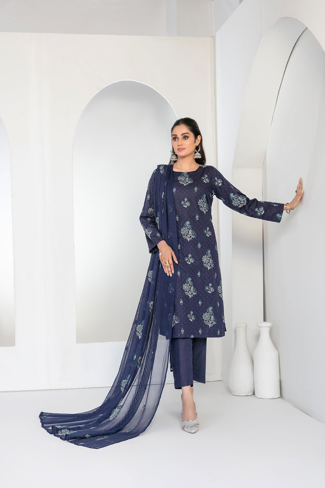 SAMIRA 3pcs Un-Stitched Emb Karrandi [D-5625]