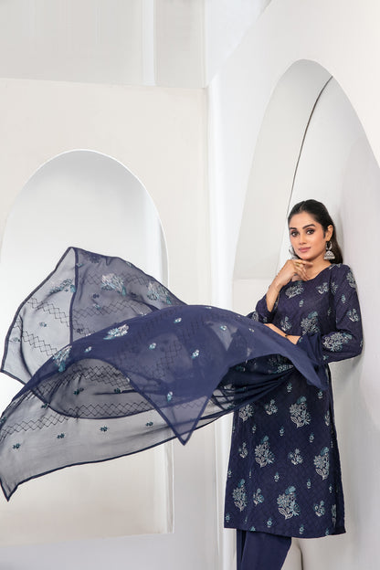SAMIRA 3pcs Un-Stitched Emb Karrandi [D-5625]