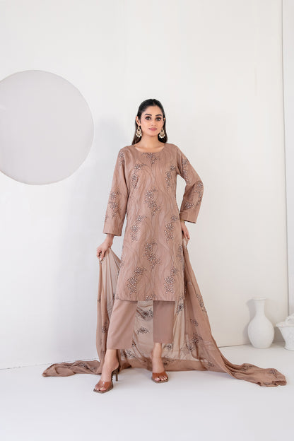 SAMIRA 3pcs Un-Stitched Emb Karrandi [D-5623]