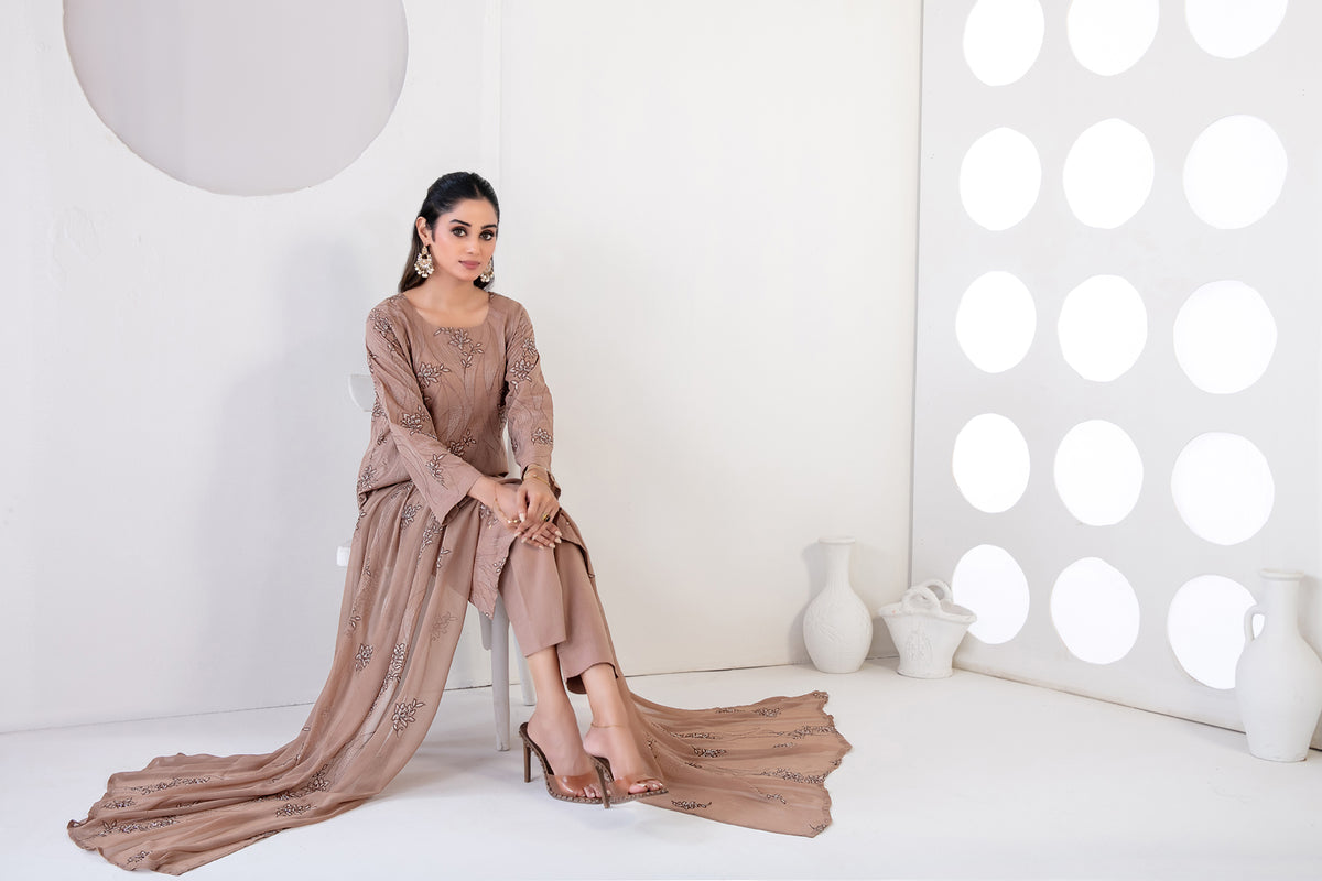 SAMIRA 3pcs Un-Stitched Emb Karrandi [D-5623]