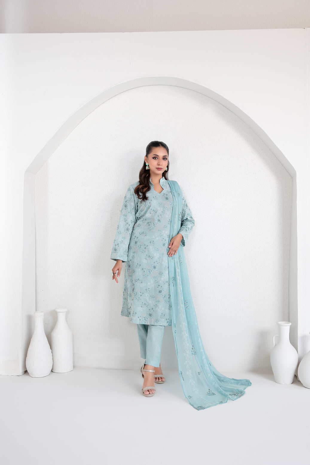 SAMIRA 3pcs Un-Stitched Emb Karrandi [D-5627]