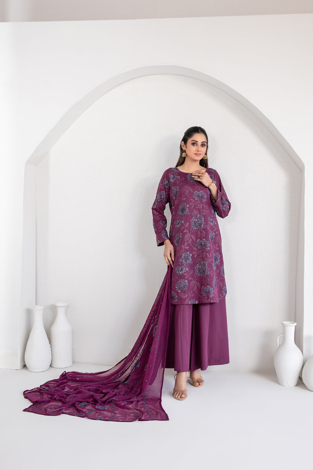 SAMIRA 3pcs Un-Stitched Emb Karrandi [D-5631]