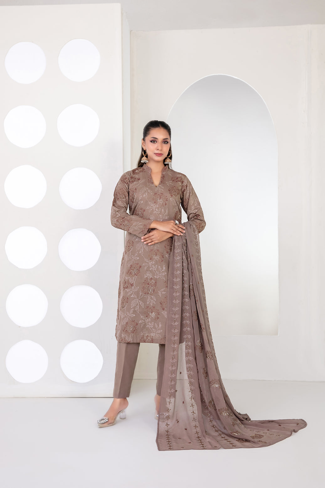 SAMIRA 3pcs Un-Stitched Emb Karrandi [D-5629]