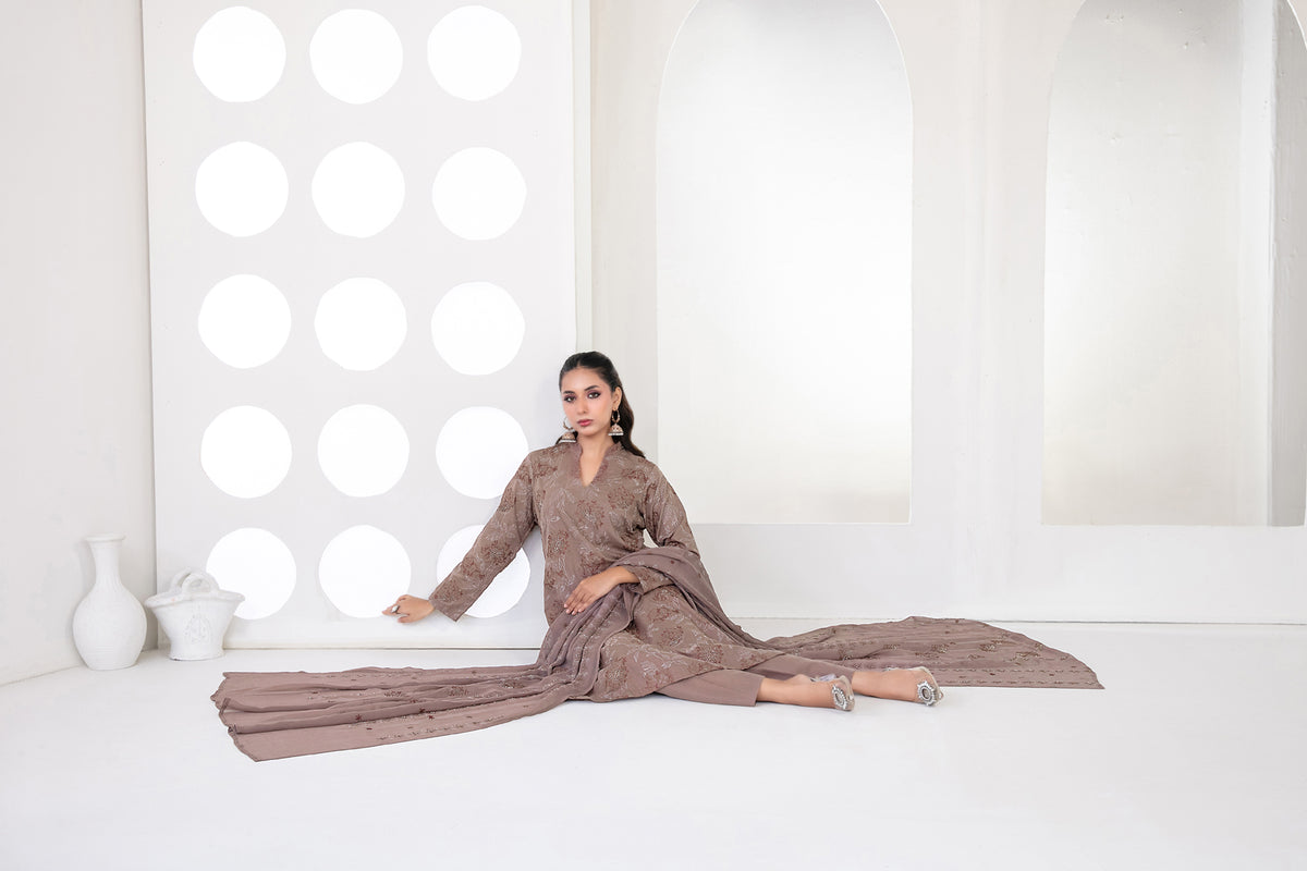 SAMIRA 3pcs Un-Stitched Emb Karrandi [D-5629]