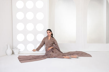 SAMIRA 3pcs Un-Stitched Emb Karrandi [D-5629]