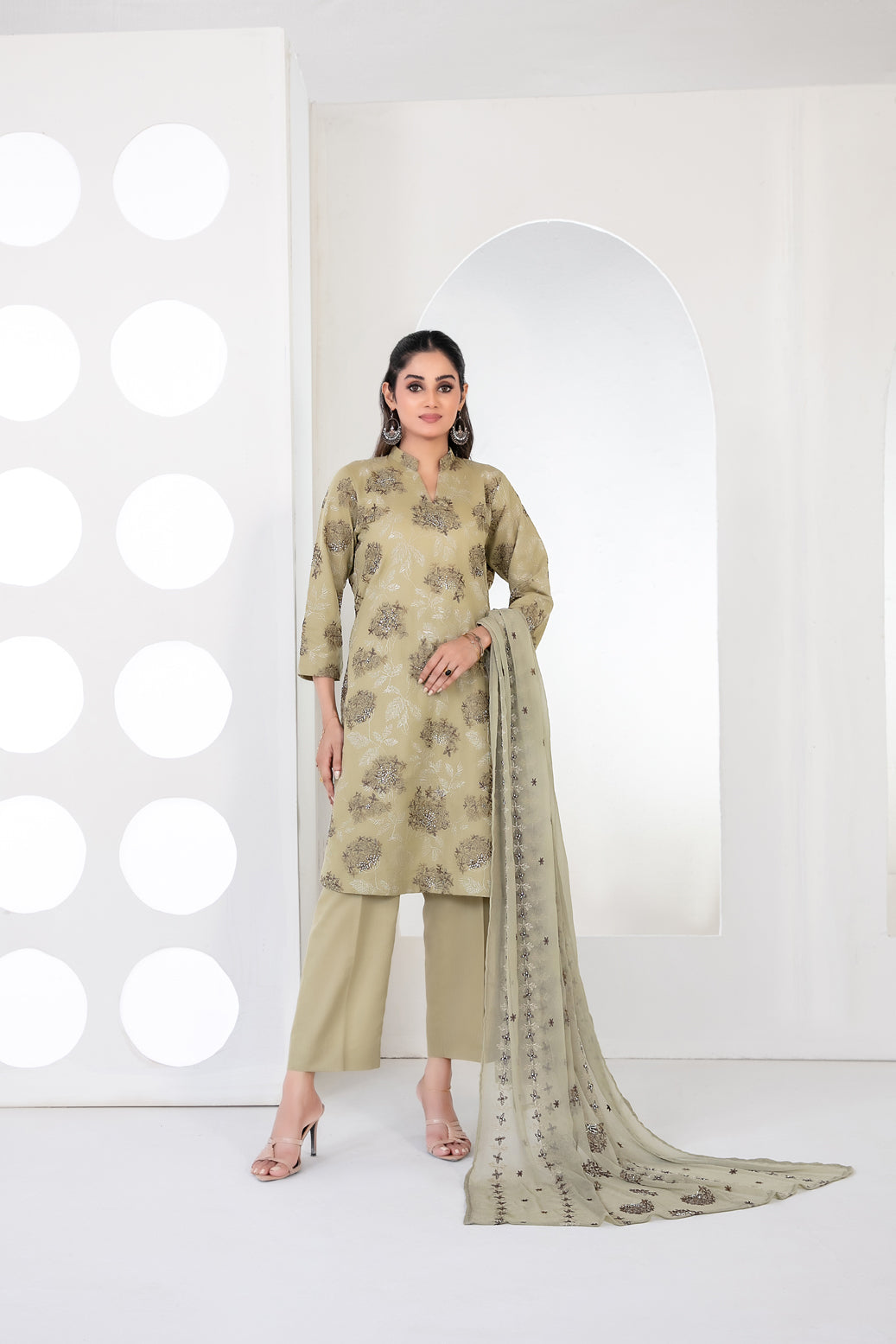 SAMIRA 3pcs Un-Stitched Emb Karrandi [D-5630]