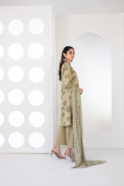 SAMIRA 3pcs Un-Stitched Emb Karrandi [D-5630]