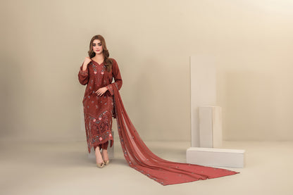 SEHEJ 3pcs Un-Stitched Emb Staple [D-5664]