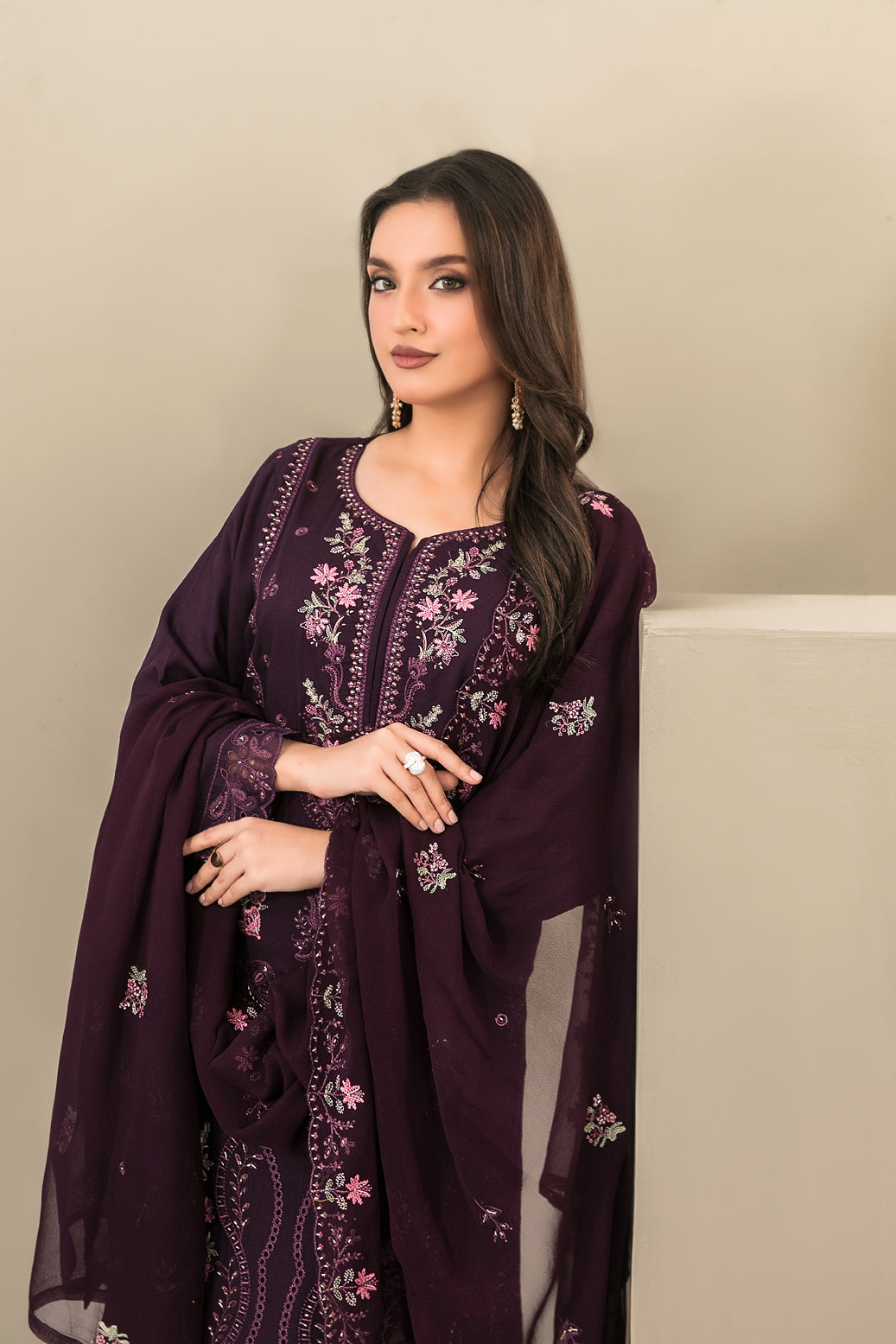 SEHEJ 3pcs Un-Stitched Emb Staple [D-5665]