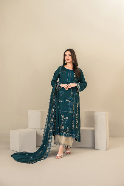 SEHEJ 3pcs Un-Stitched Emb Staple [D-5668]