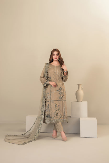 SEHEJ 3pcs Un-Stitched Emb Staple [D-5666]