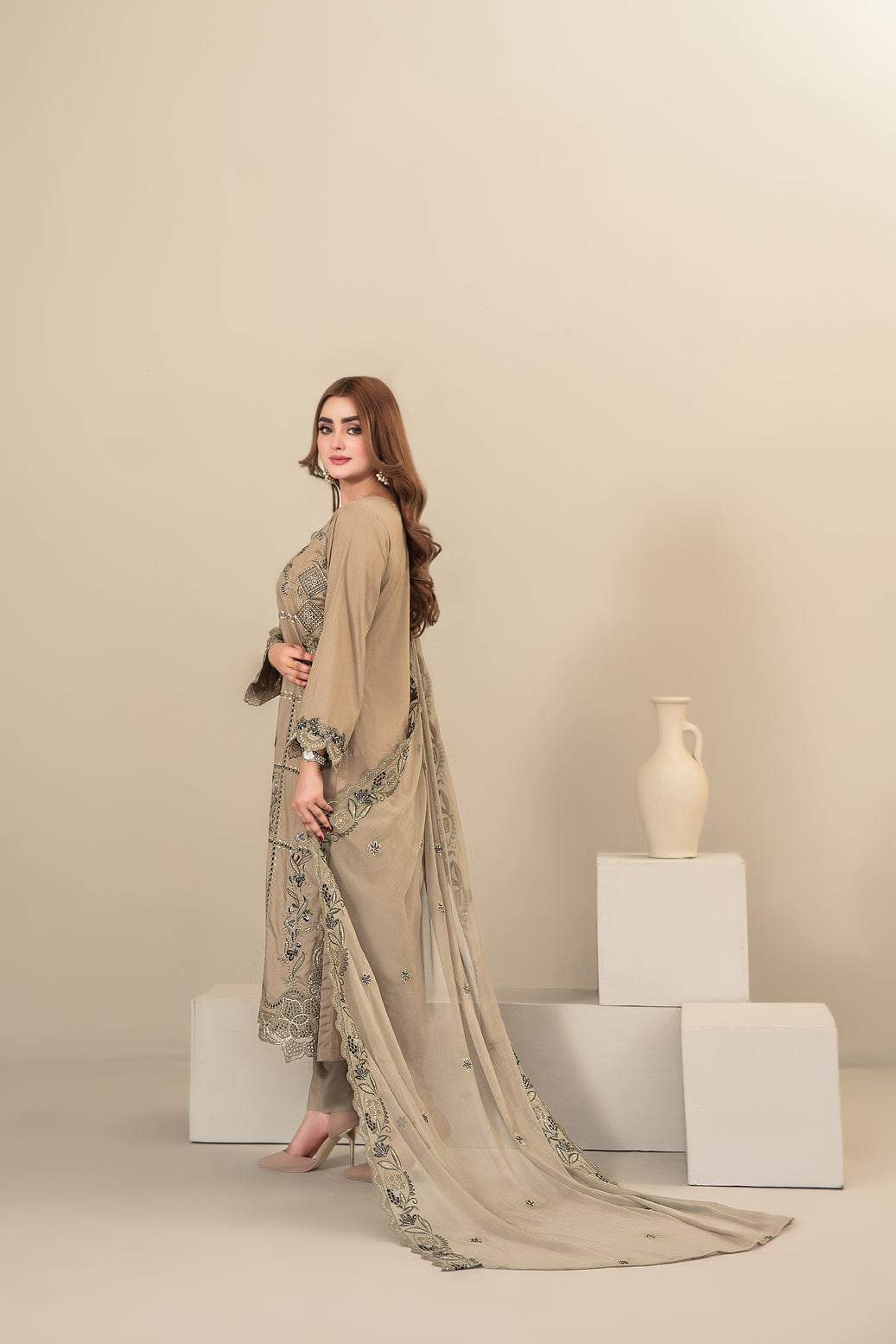 SEHEJ 3pcs Un-Stitched Emb Staple [D-5666]