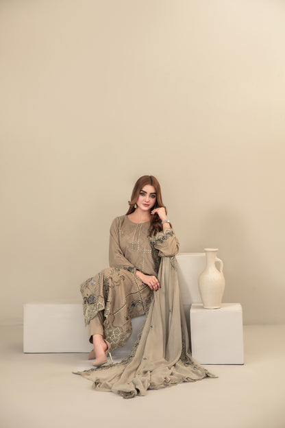 SEHEJ 3pcs Un-Stitched Emb Staple [D-5666]