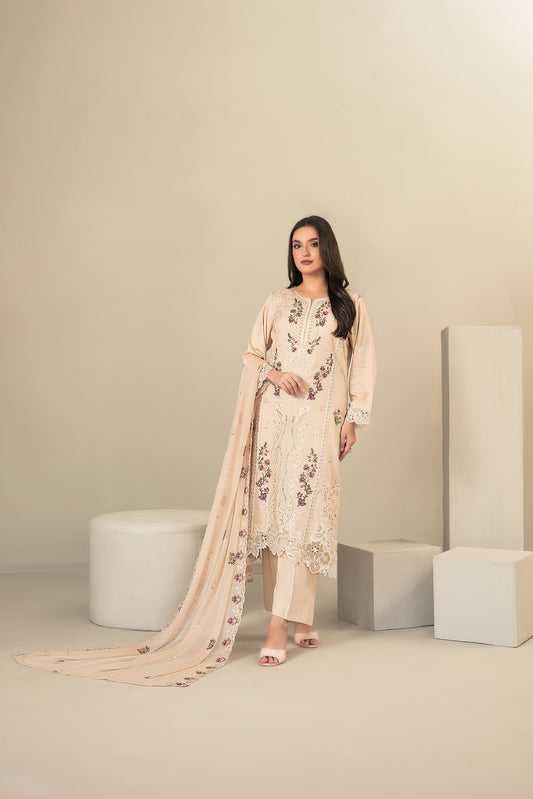 SEHEJ 3pcs Un-Stitched Emb Staple [D-5662]