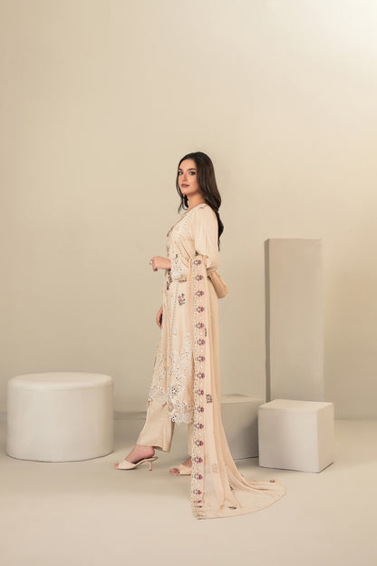 SEHEJ 3pcs Un-Stitched Emb Staple [D-5662]