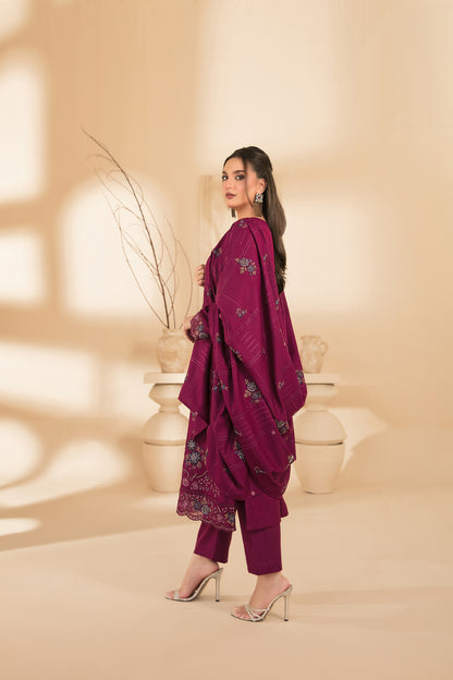 MONAE 3pcs Un-Stitched Emb Dhanak [D-5618]