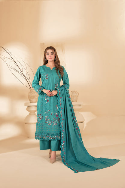 MONAE 3pcs Un-Stitched Emb Dhanak [D-5621]