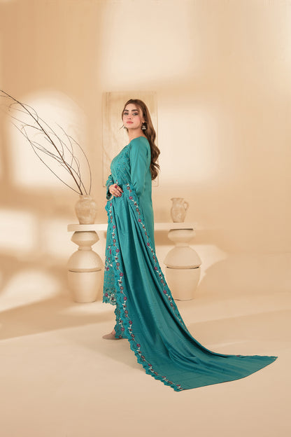 MONAE 3pcs Un-Stitched Emb Dhanak [D-5621]