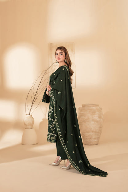 MONAE 3pcs Un-Stitched Emb Dhanak [D-5619]